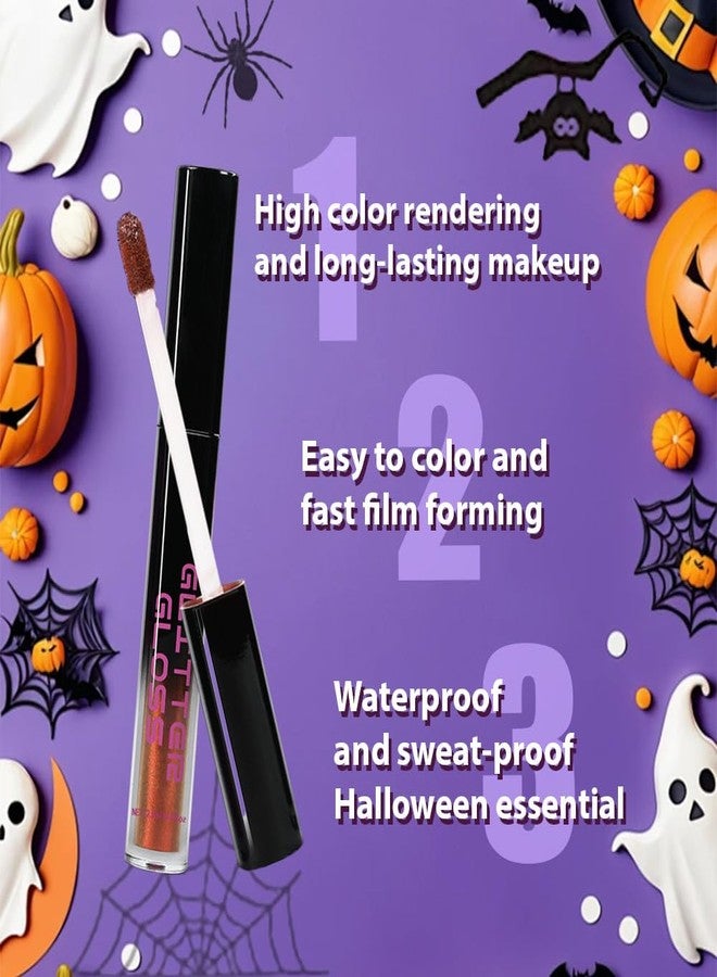 CAKAILA Golden Brown Metallic Lipstick for Women,Glitter Sparkling Liquid Lipstick,Long Lasting Waterproof Lightweight Comfortable Non-Drying Bold Dark Lip Gloss for Gothic Stage Makeup,Vegan - Image 4